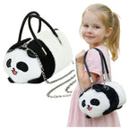 Pluszowa Torba Panda Uchwyty Metalowy Łańcuszek Czarno Biała 20cm