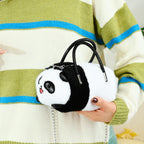 Pluszowa Torba Panda Uchwyty Metalowy Łańcuszek Czarno Biała 20cm
