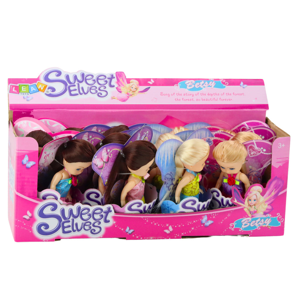 Mini Laleczka Wróżka Elf Niebieska Fioletowa Różowa Mix 11,5cm