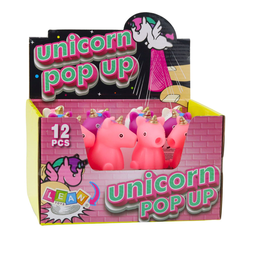 Skaczący Jednorożec Na Sprężynie Pop Up Biały Różowy 10cm Mix
