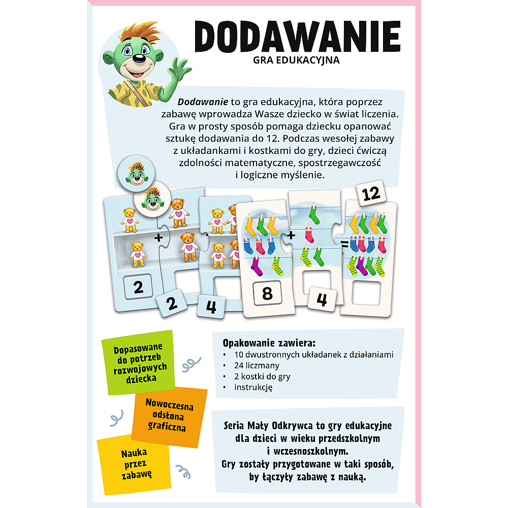Gra Edukacyjna Dodawanie Mały Odkrywca Trefl – Dodawanie do 12