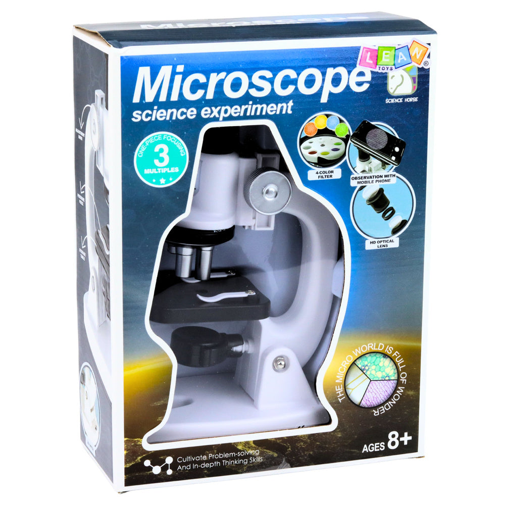 Mikroskop Zestaw Edukacyjny Dla Dzieci Zoom 1200x Akcesoria Biały