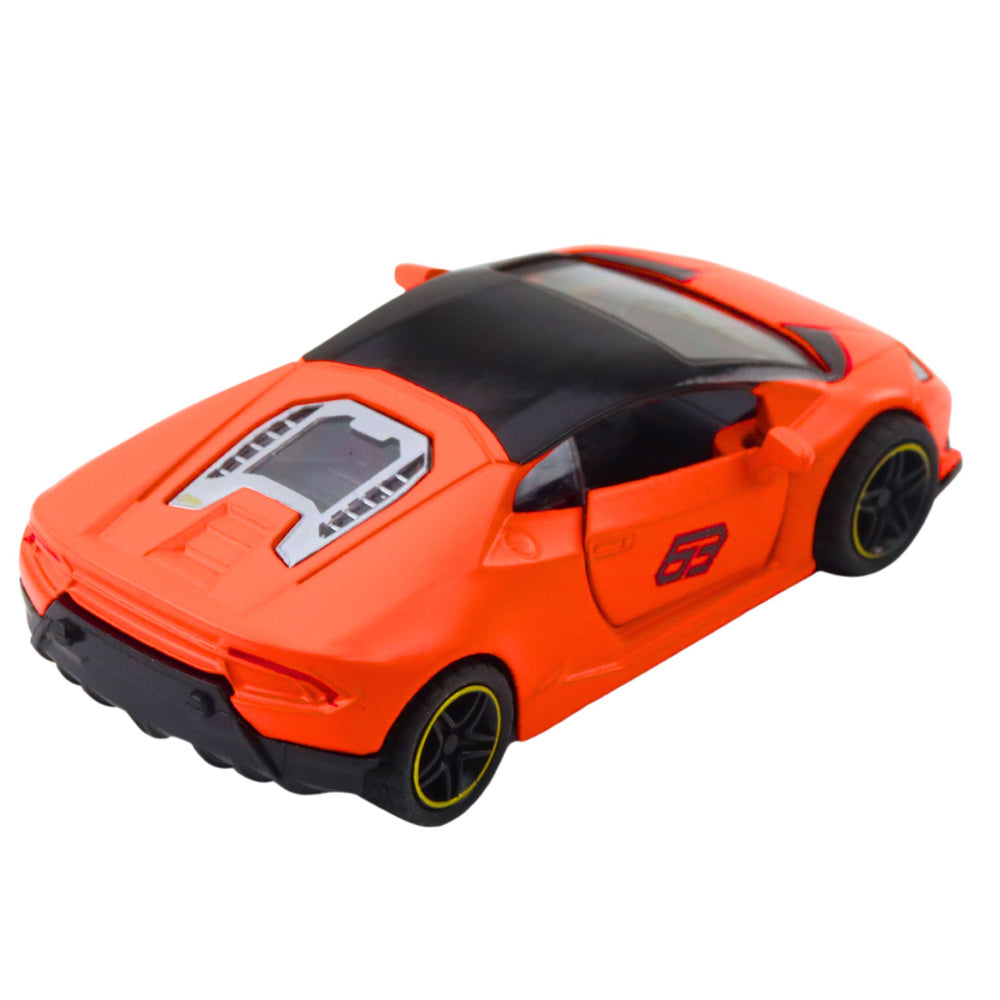 Samochód Sportowy Napęd Pull Back Metalowy Pomarańczowy 1:43