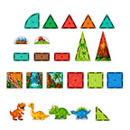Klocki Magnetyczne Konstrukcyjne Dinozaury Wulkan Kolorowe 43 el.