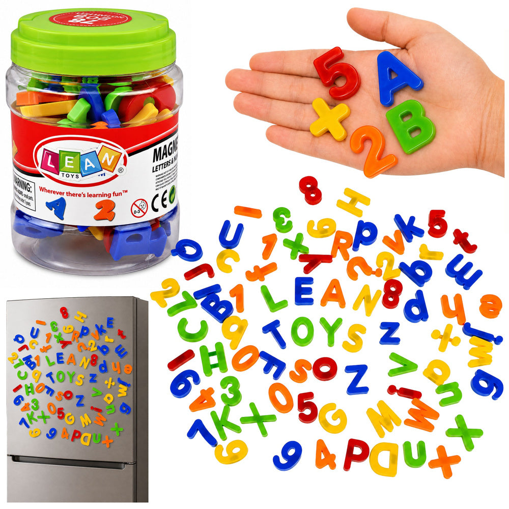 Literki Cyferki Magnetyczne w Słoiku Alfabet Magnesy Edukacyjne 79 El.
