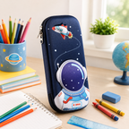 Piórnik szkolny 3D Kosmonauta, duży, pojemny