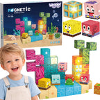 Woopie Klocki Magnetyczne Kostki 54 el Montessori Ocean Układanka Gra 3D