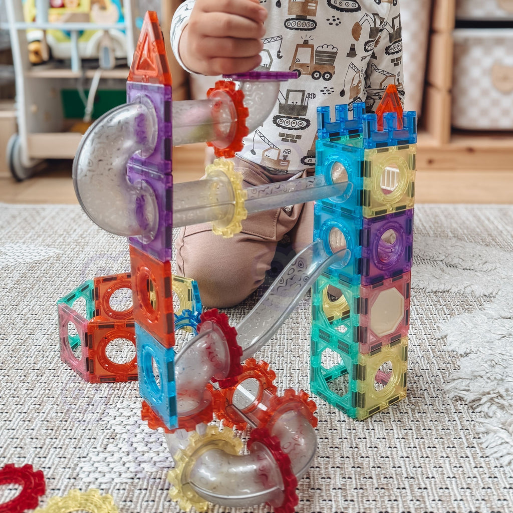 Klocki Magnetyczne Tor Kulkowy Kulodrom 3D - 126 elementów