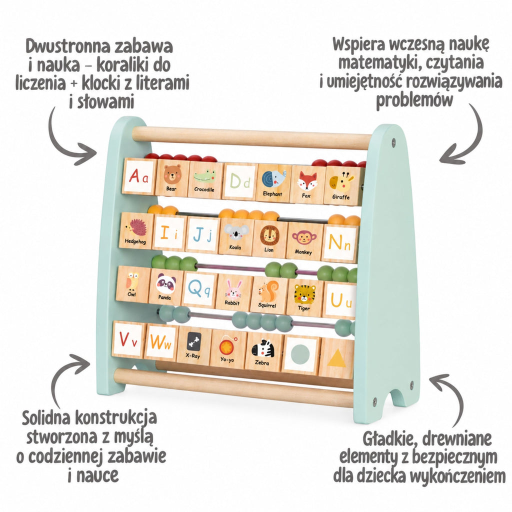 Tooky Toy Liczydło Dwustronne do Nauki Liczenia i Alfabetu