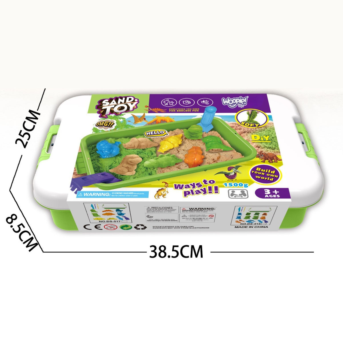 Piasek Kinetyczny XXL 1,5 kg ze Stolikiem i Foremkami - Zwierzęta Safari