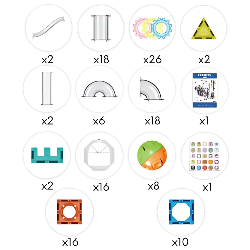 Klocki Magnetyczne Tor Kulkowy Kulodrom 3D - 126 elementów