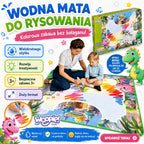 WOOPIE Mata Wodna do Malowania dla Dzieci z Dinozaurami + Akcesoria