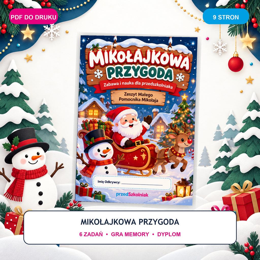 Mikołajkowa Przygoda, nowa okładka świątecznego zeszytu zabaw PDF