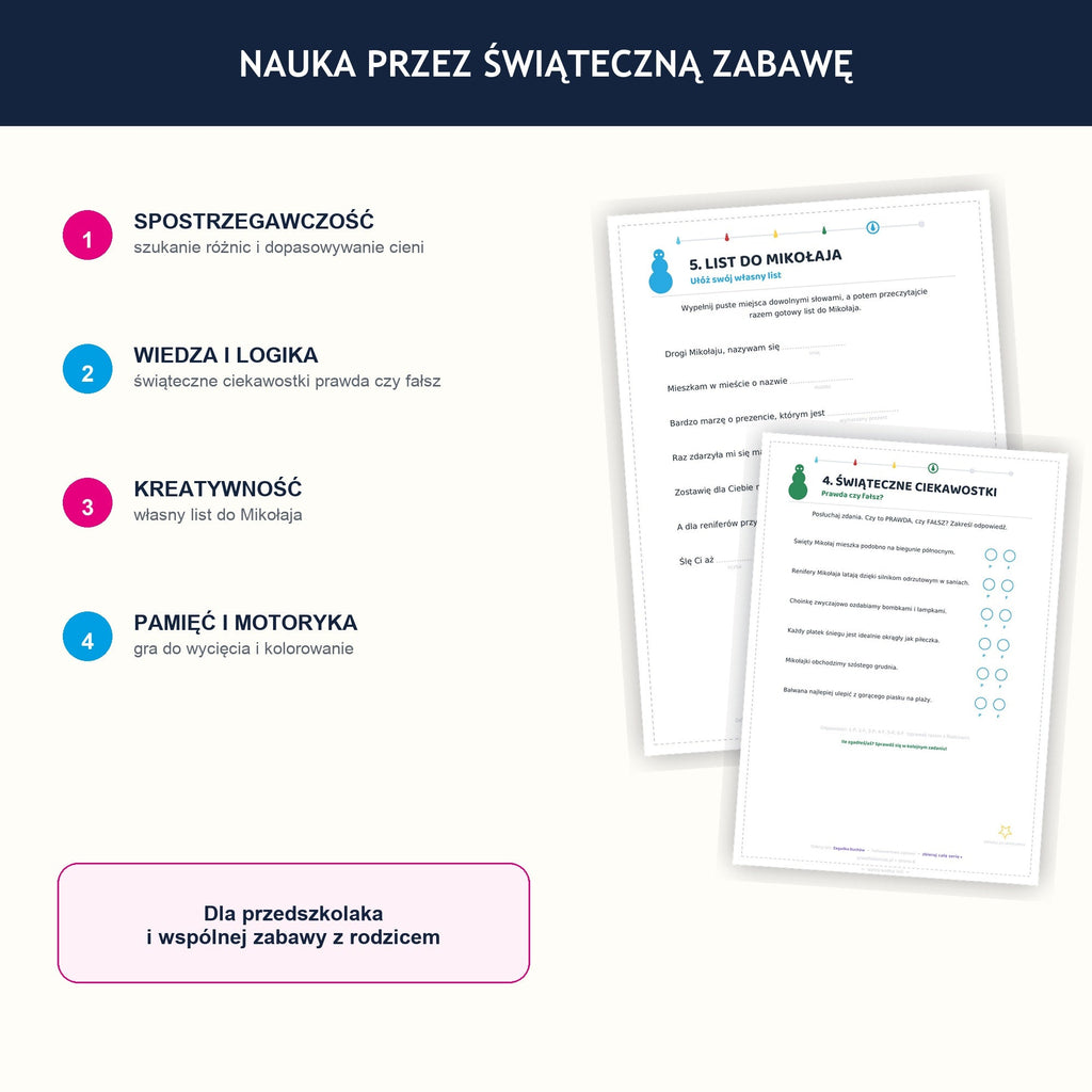 Edukacyjne korzyści świątecznego zeszytu zabaw dla dzieci