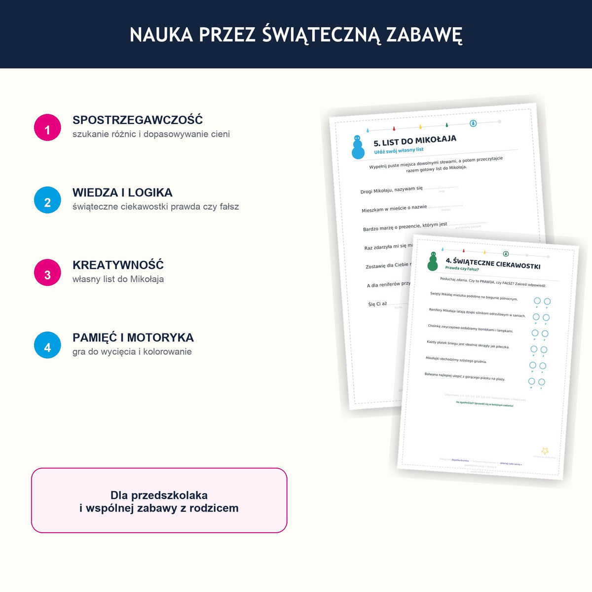 Edukacyjne korzyści świątecznego zeszytu zabaw dla dzieci