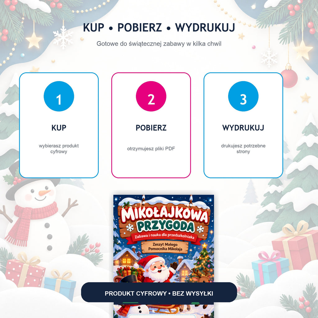 Jak kupić, pobrać i wydrukować Mikołajkową Przygodę PDF